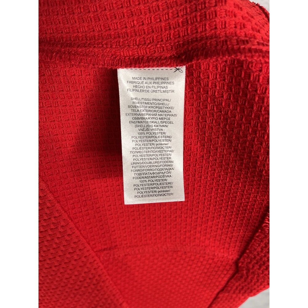 LAUREN RALPH LAUREN Women's Red Waffle Texture V-Neck Fit & Flare Dress Size 4 - Picture 5 of 6
